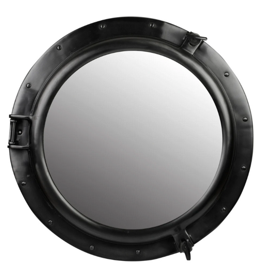 Aluminium Porthole Mirror, dark pewter