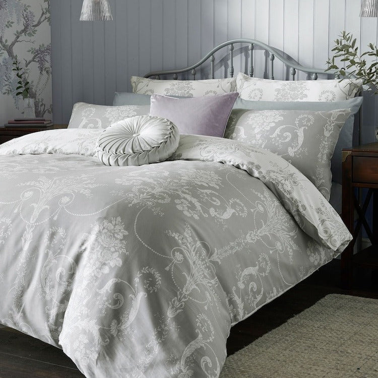 Silver French Floral Bed Linen