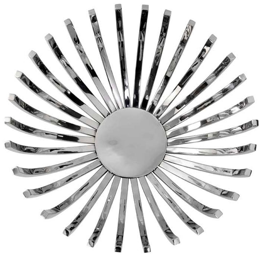 Silver Sunflower Abstract Bowl