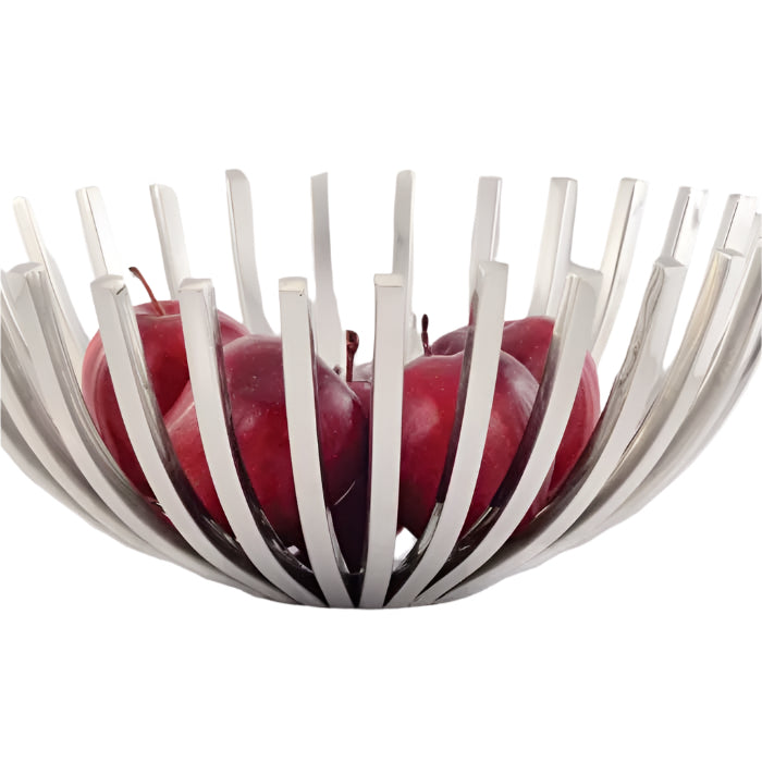 Silver Sunflower Abstract Bowl