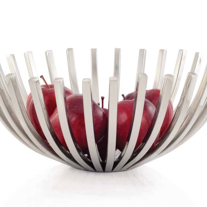 Silver Sunflower Abstract Bowl