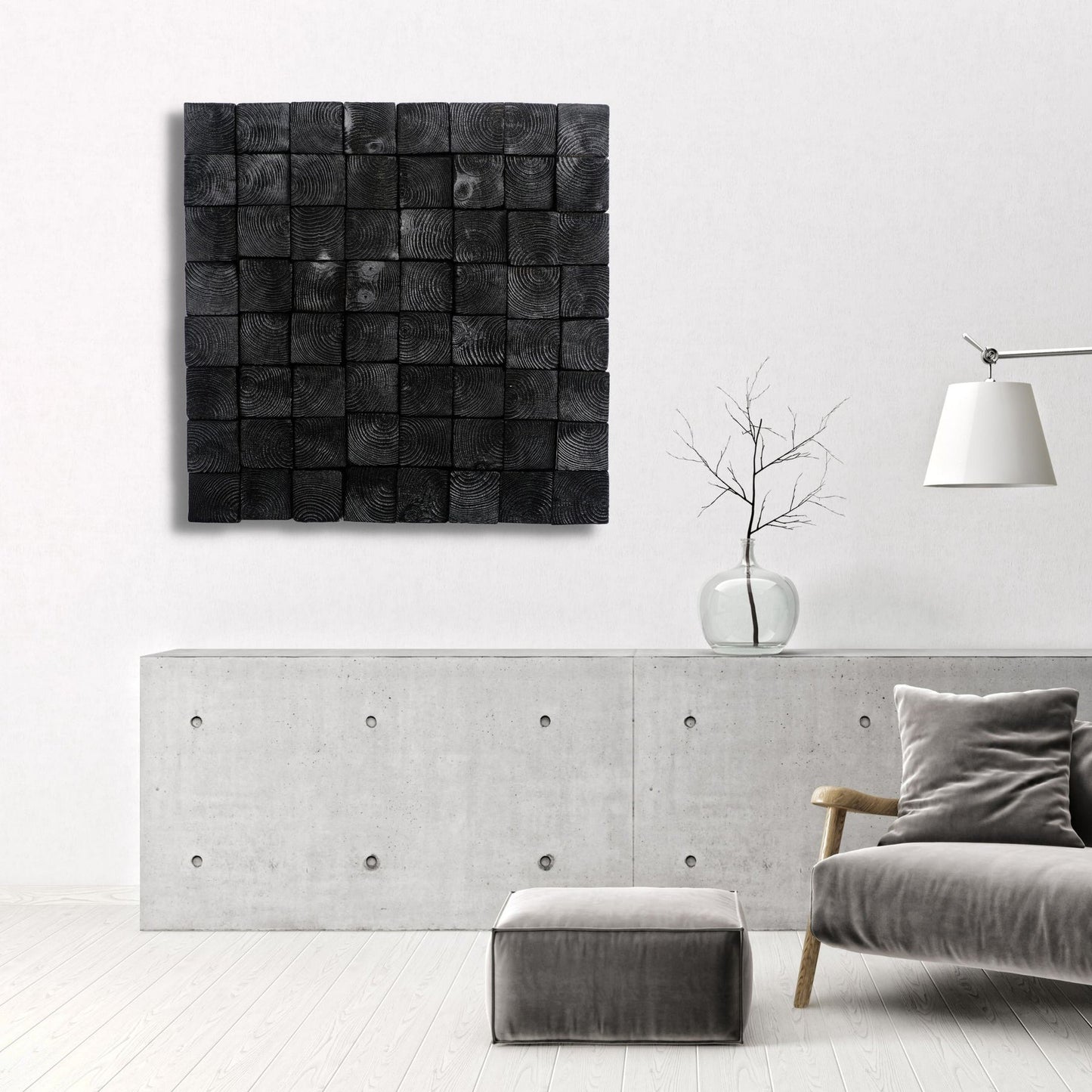 Smoked Black Wood Wall Art