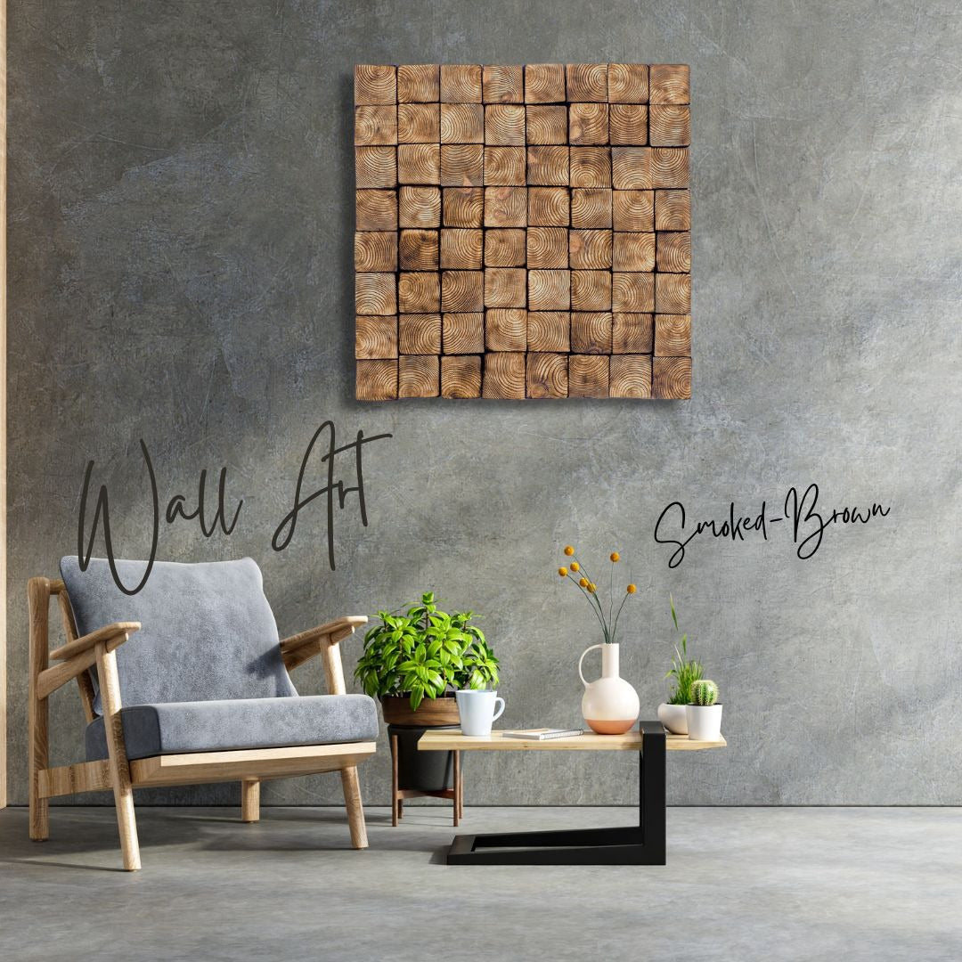 Smoked Brown Wood Wall Art