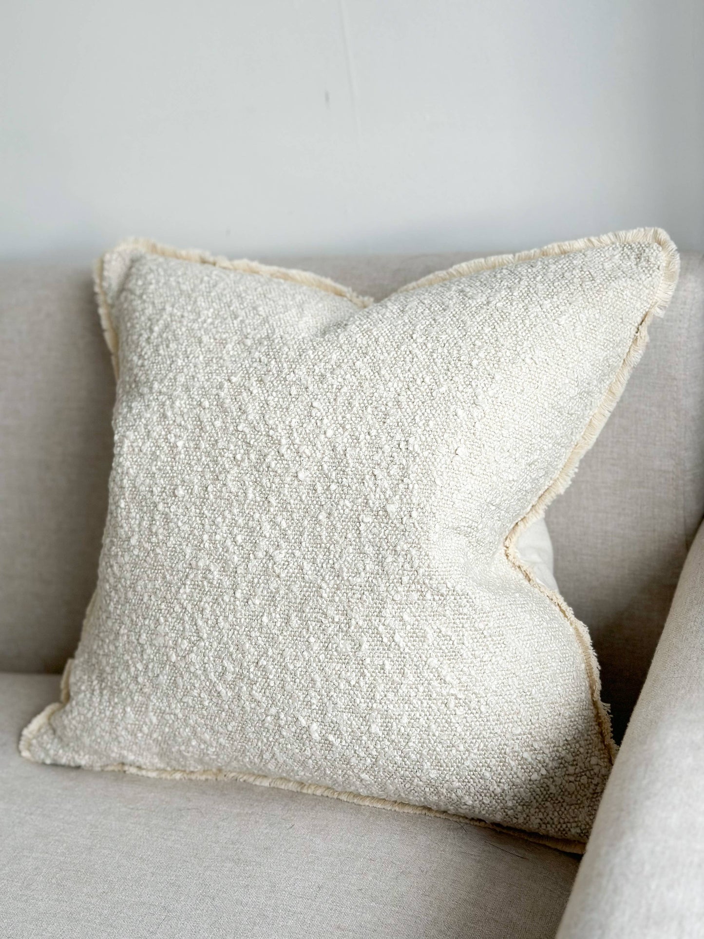 Cream Boucle Cushion