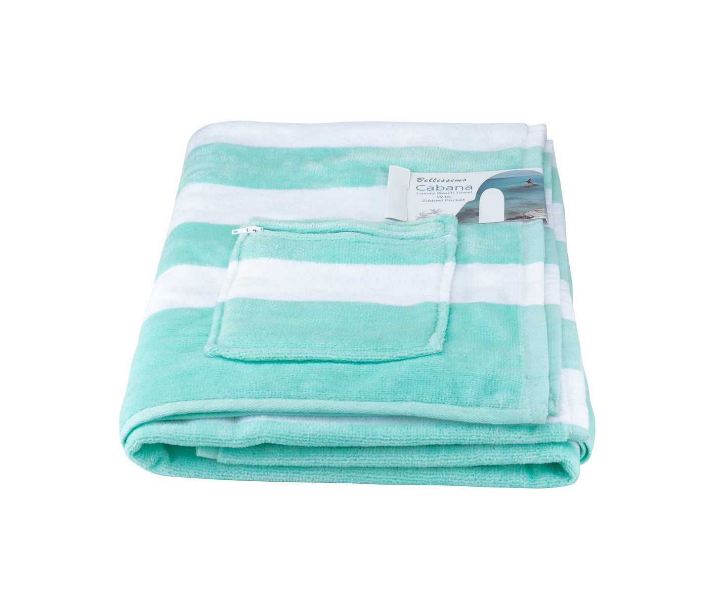 Blue Striped Pocket Beach Towel