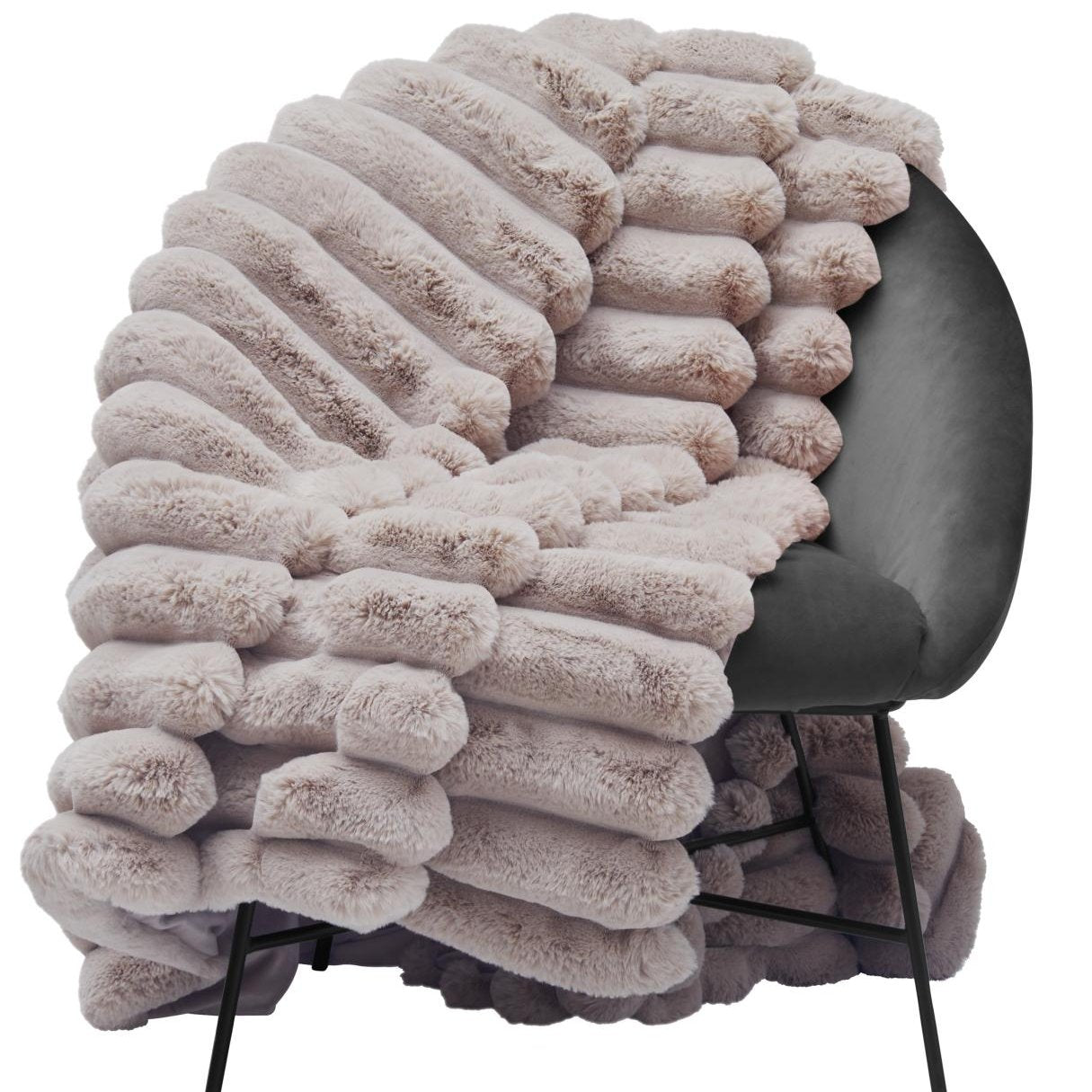 Taupe Luxury Faux Fur Throw