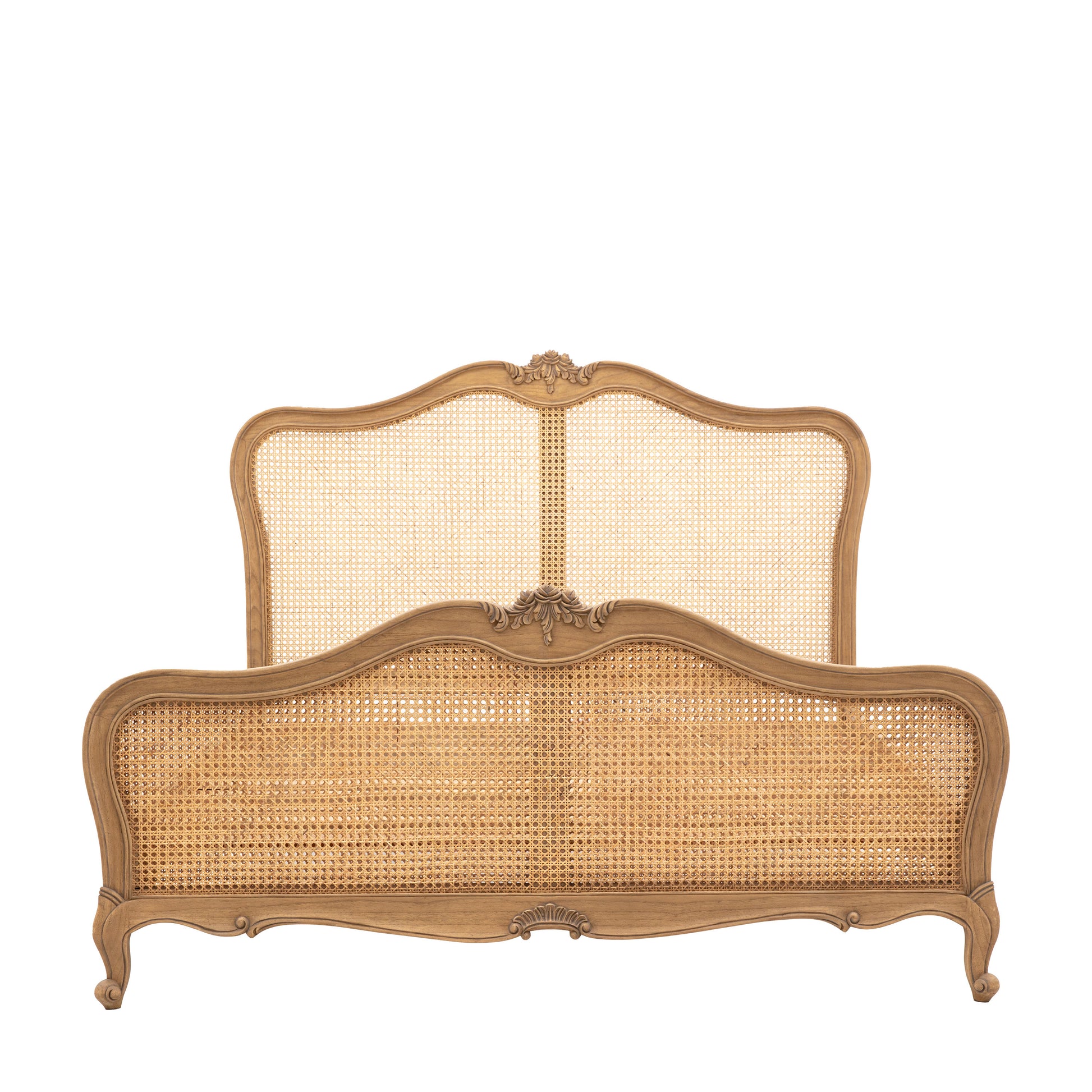 Weathered Textured French Style Cane Kingsize Bed Photo 1 
