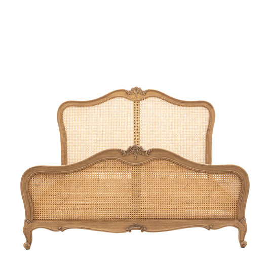 Weathered Textured French Style Cane Kingsize Bed Photo 1 