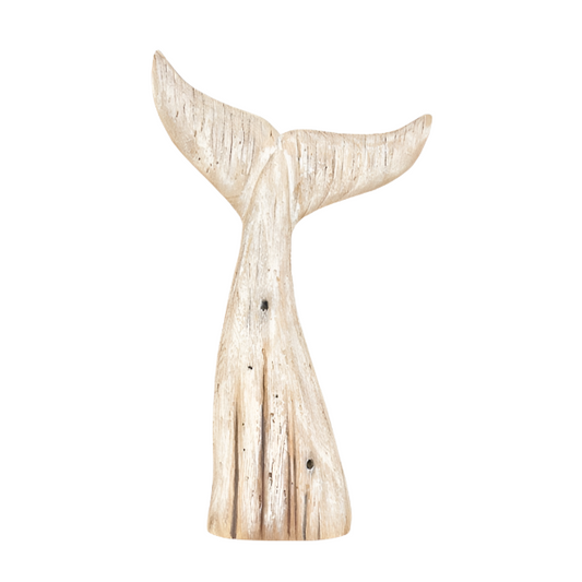 Whale Tail Wooden Ornament