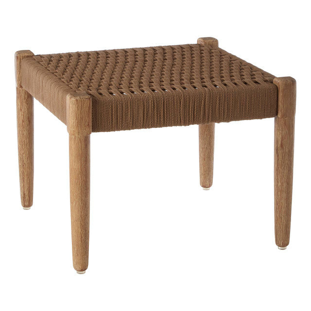 Brown woven stool on a white background