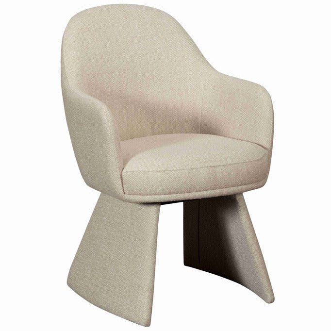 cream armchair with unique design on a white background