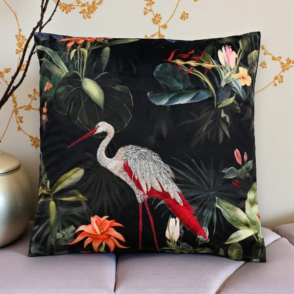 Chinoiserie Crane Cushion