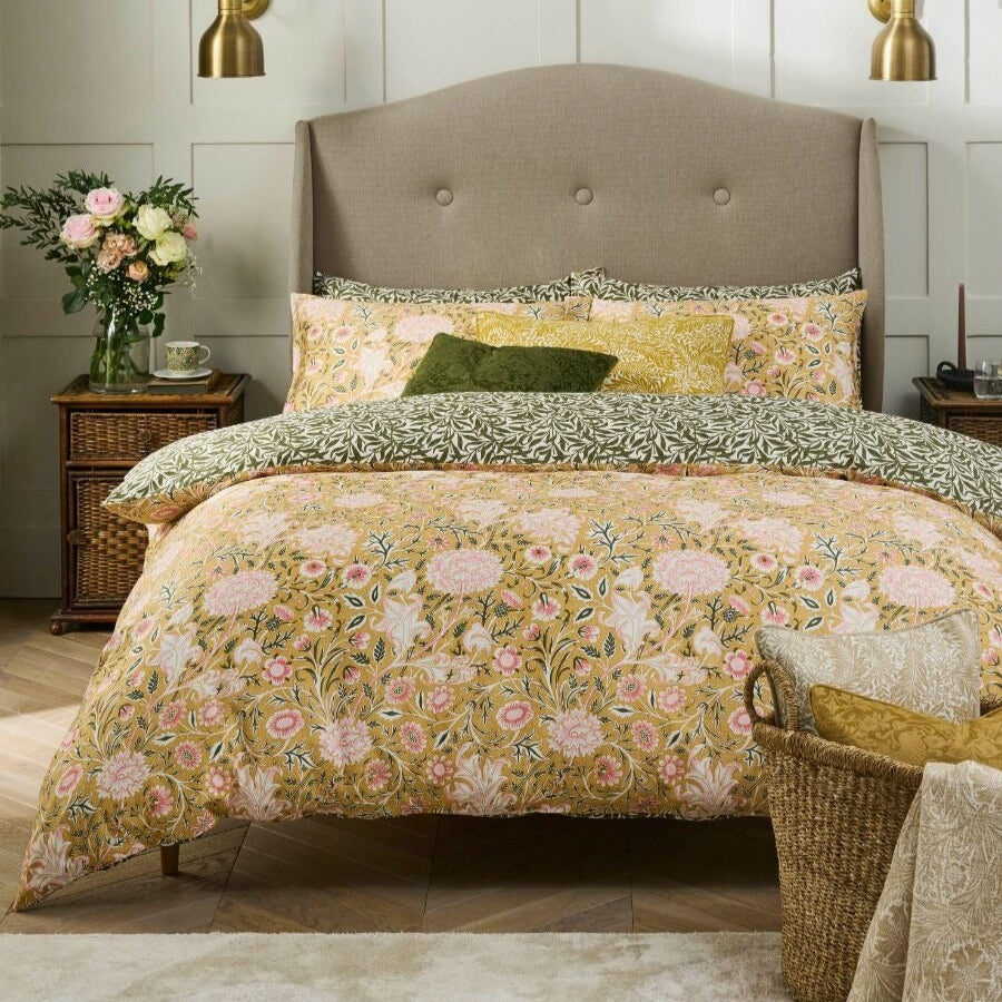 Gold Flower Bed Linen