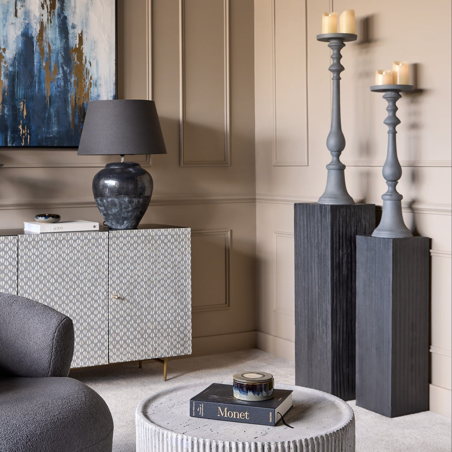 Ebony Wooden Set of 2 Plinths