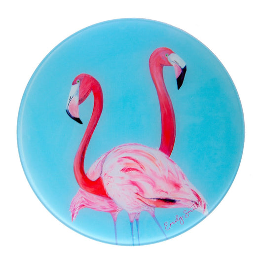 Emily Smith 'Flossy & Amber' Flamingo Glass Placemat