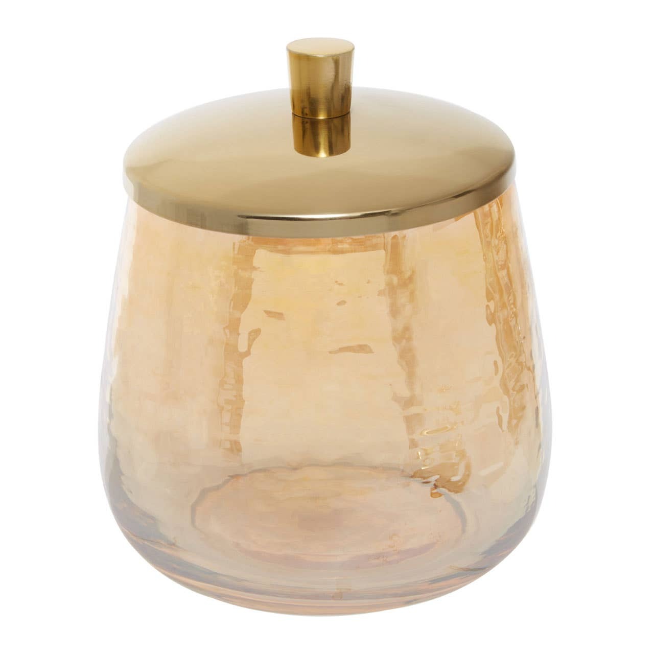 Gold Rippled Glass Bathroom Jar