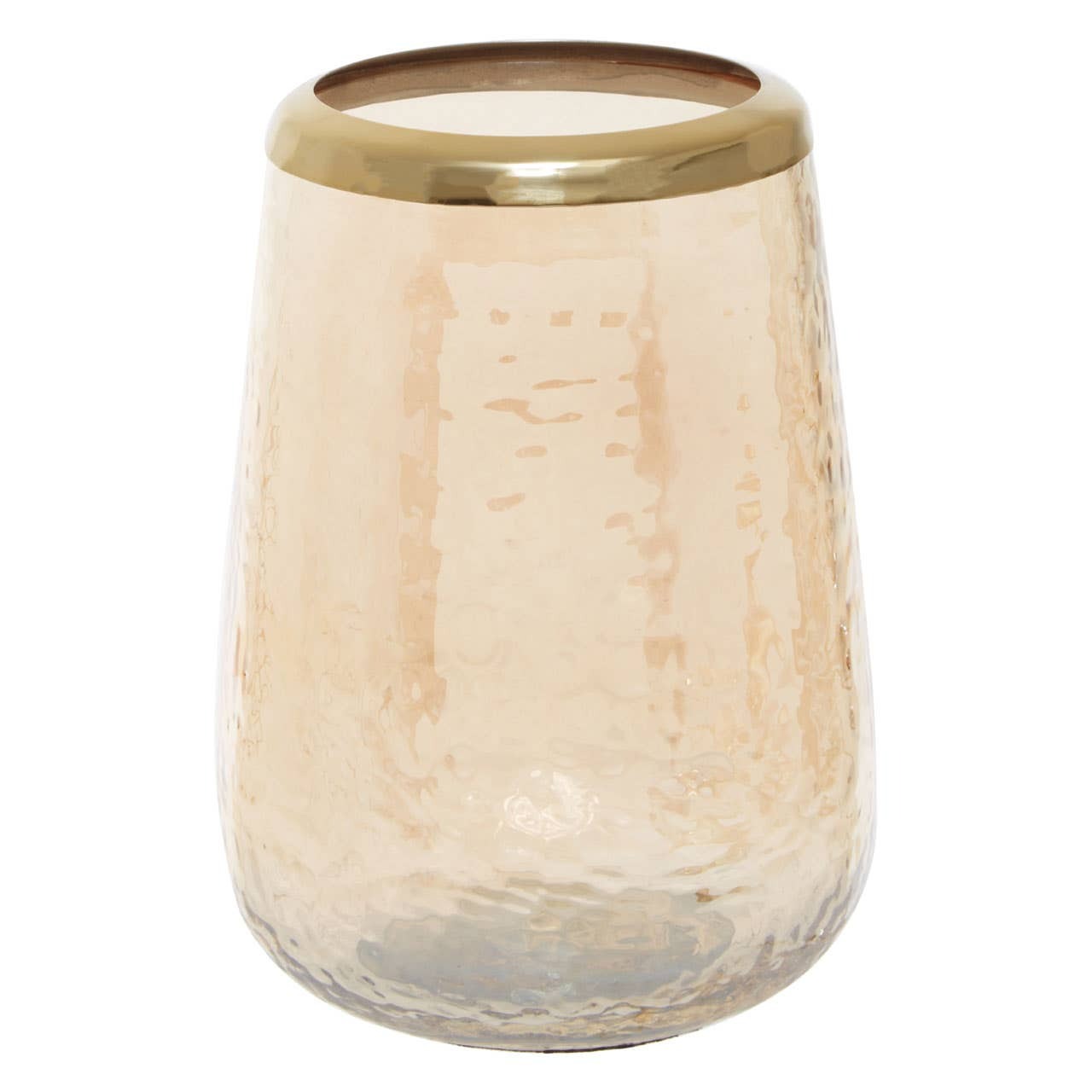 Gold Rippled Glass Bathroom Tumbler