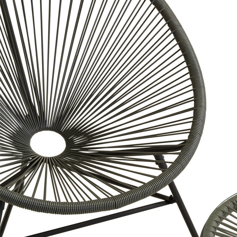 rattan and wire chair on a white background