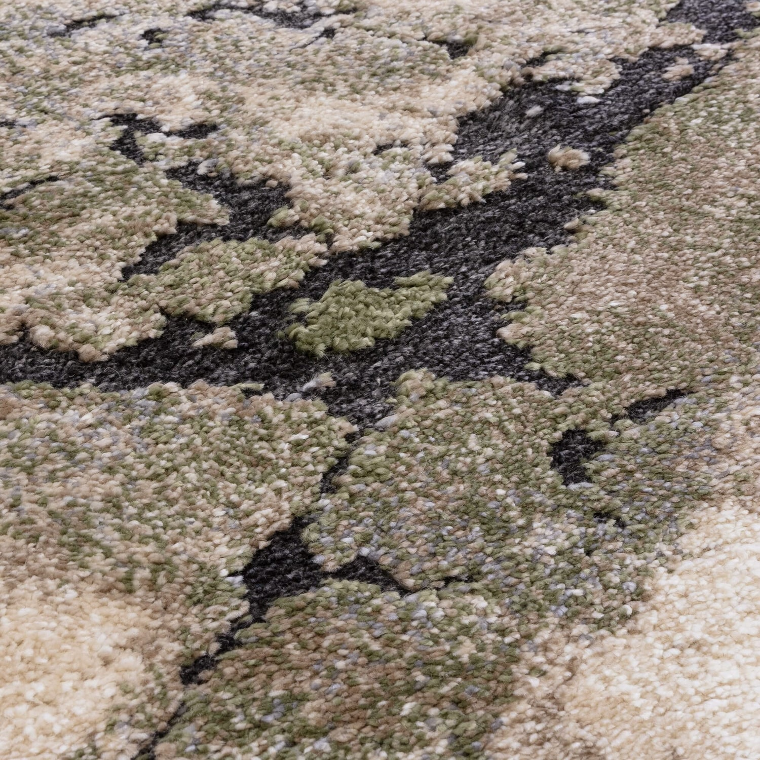 Close-up of a textured rug with a pattern
