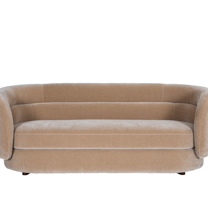 Beige sofa on a white background