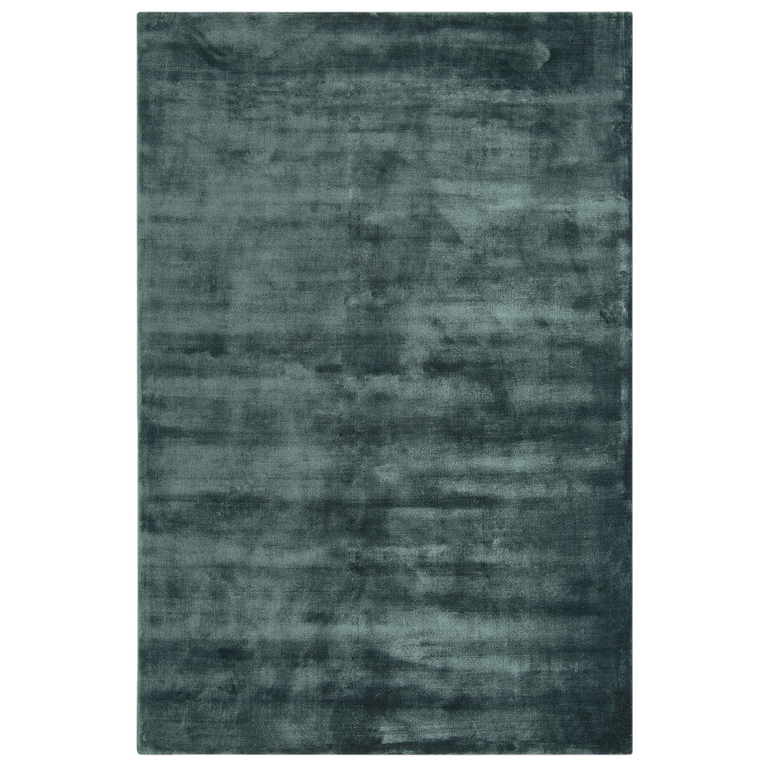 Teal area rug with a textured pattern on a white background