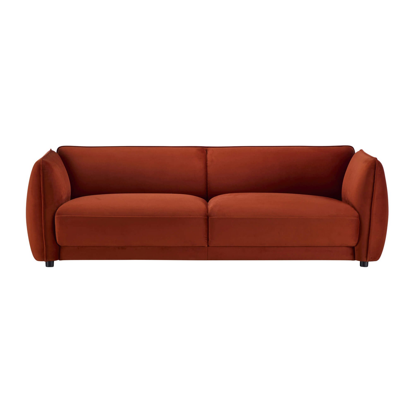 Orange sofa on a white background