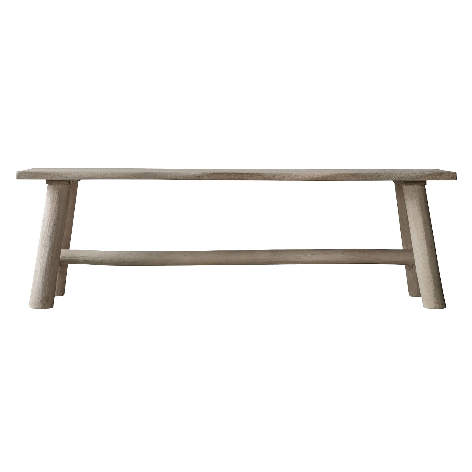 Wooden bench on a white background