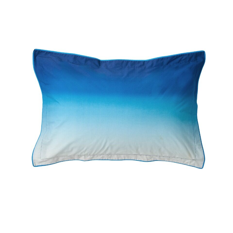 Blue and white gradient pillow on a white background