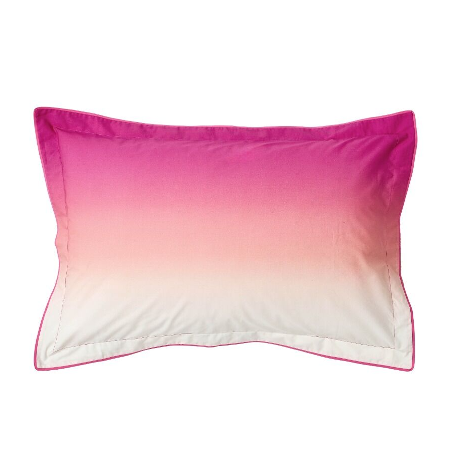 Gradient pink and white pillow on a white background