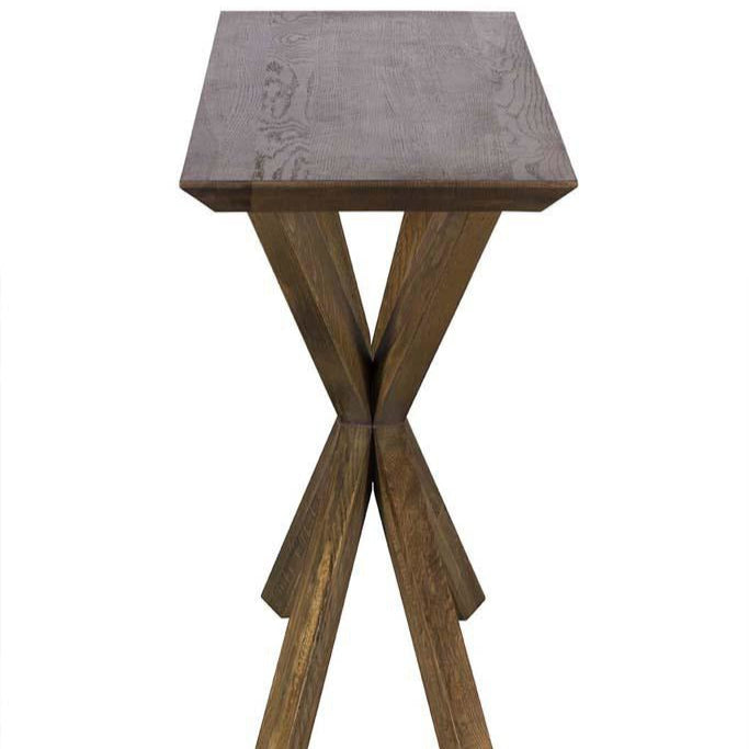 small console wooden table with x legs
