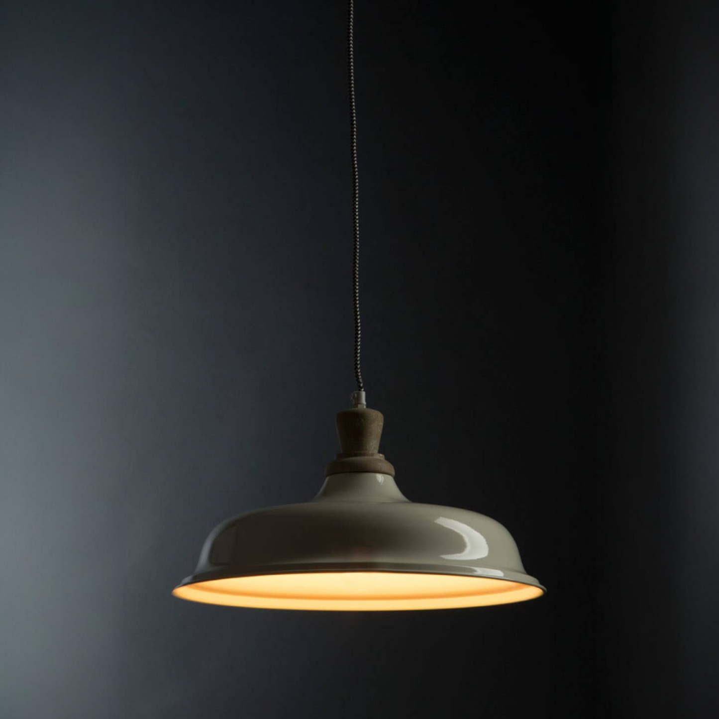 Pendant light fixture on a dark background