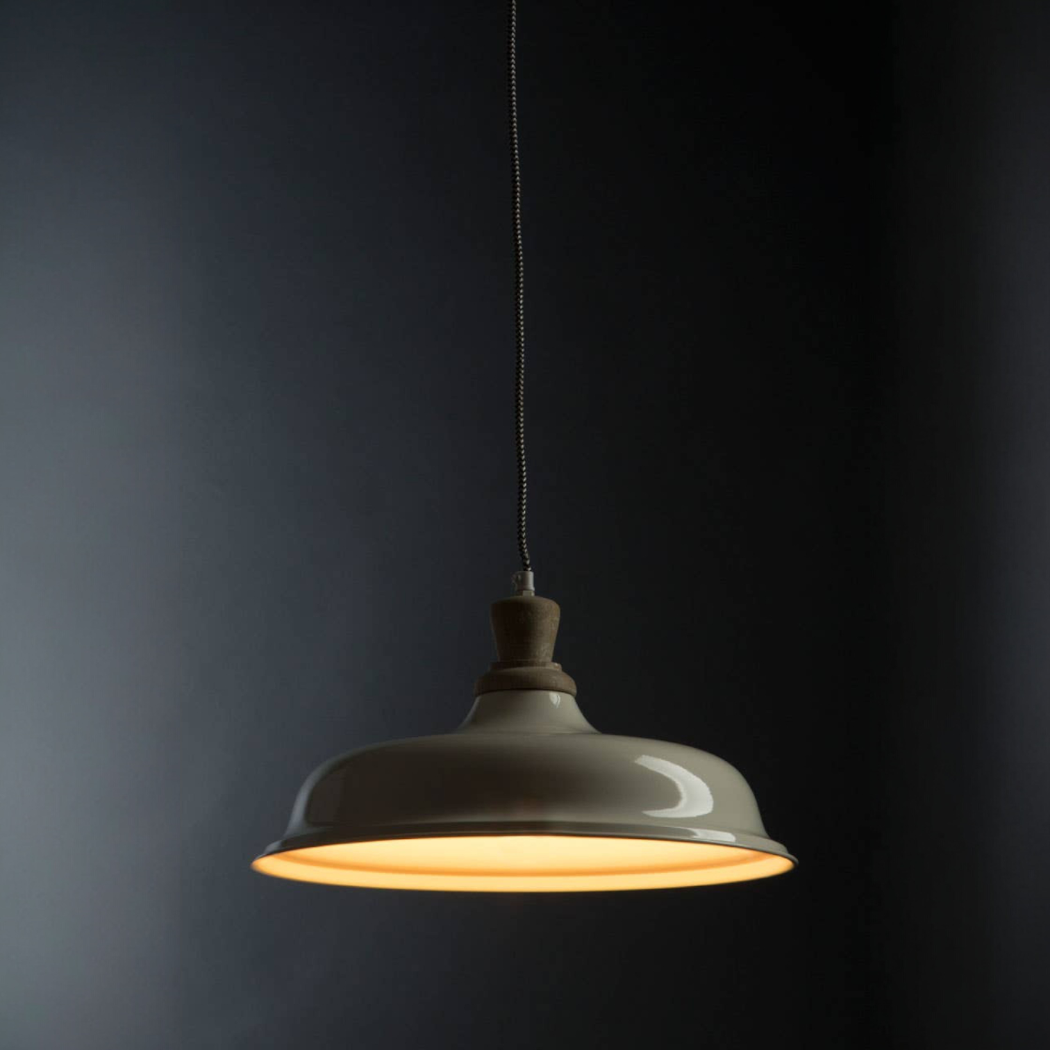Pendant light fixture on a dark background