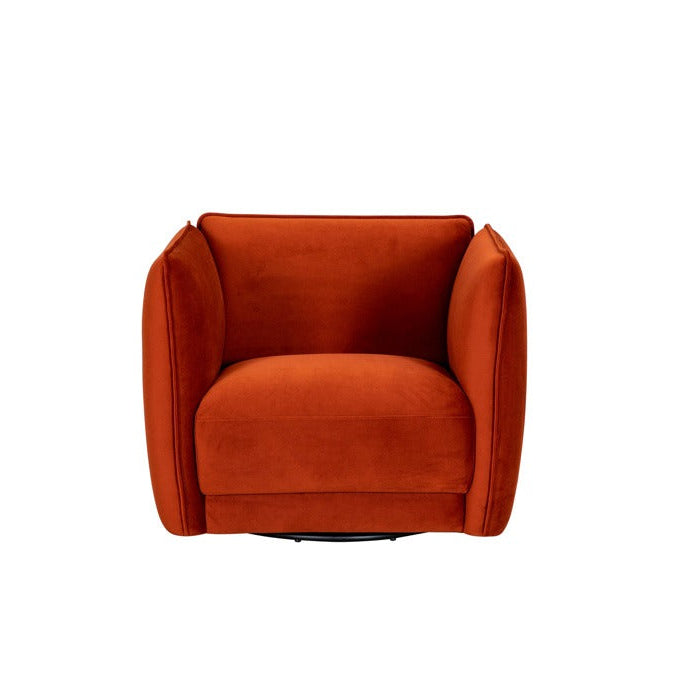 Orange armchair on a white background