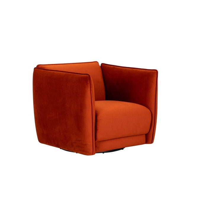 Orange armchair on a white background