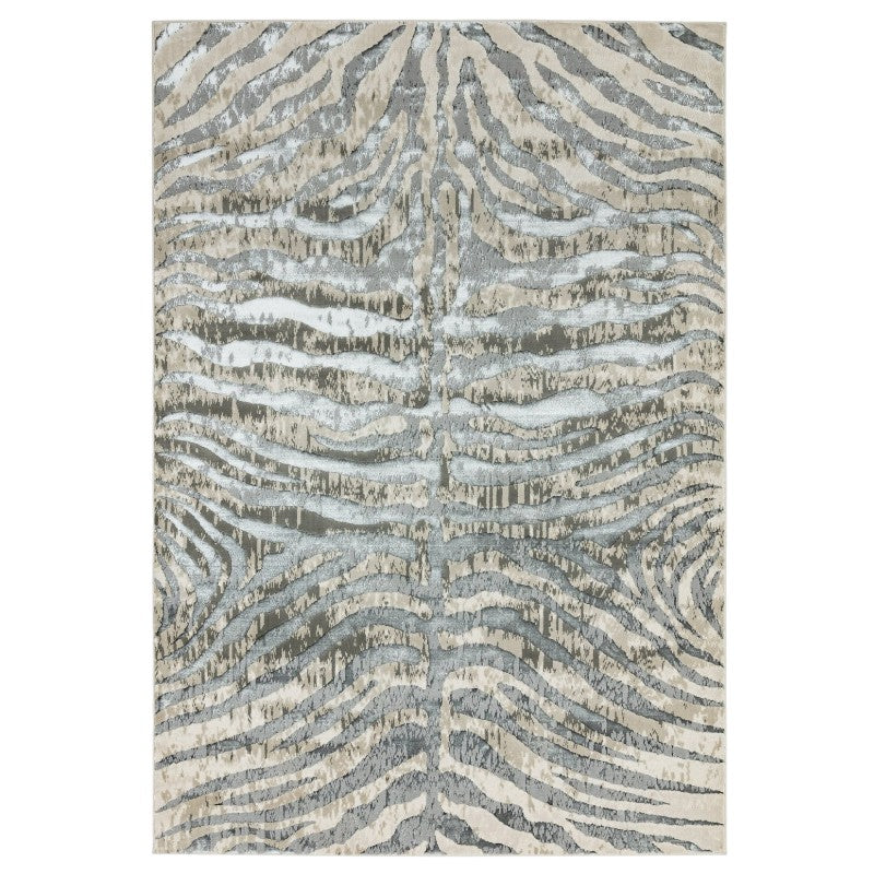 Rug with zebra pattern on a white background