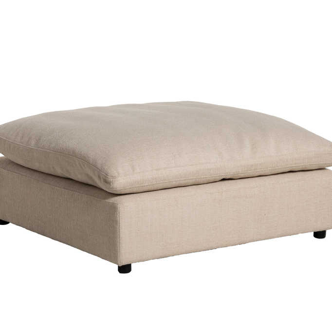Beige ottoman on a white background